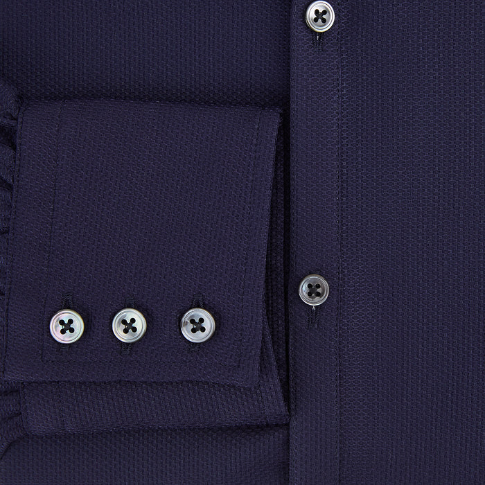Navy Textured Windsor Shirt Image 3