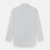 View 5 of product The Turnbull & Asser White Superfine Oxford Cotton Shirt features a T&A collar and 3-button cuffs—ideal for elegant evening attire, shown against a white background.