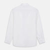 View 3 of product The Turnbull & Asser White Pleated Cotton Dress Shirt features a T&A collar and double cuffs, shown laid flat on a white background.