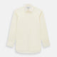 The Turnbull & Asser Cream Cotton Shirt features a T&A collar and double cuffs, elevating men's style. Displayed flat against a white background, this long-sleeve shirt is crafted in classic cream cotton.