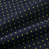 View 4 of product The Green Micro Dot and Navy Silk Cravat by Turnbull & Asser features fine green micro dots on navy silk, adding a refined touch to formalwear. Pair it with a matching pocket square for a cohesive, polished look.