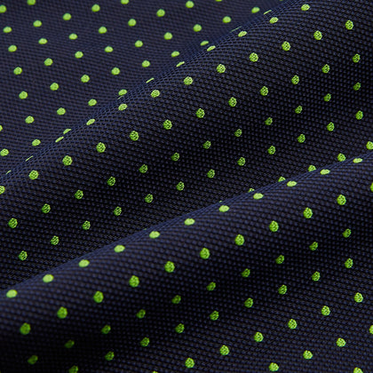Green Micro Dot and Navy Silk Cravat Image 3