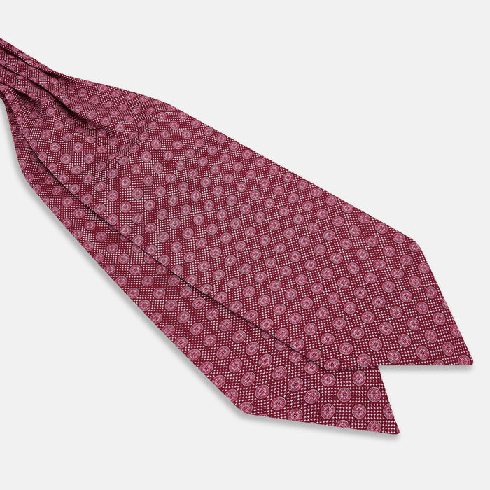 Burgundy Medallion Silk Cravat Image 2