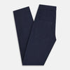 View 6 of product The Turnbull & Asser Light Navy Corduroy Charles Trousers feature a straight-leg fit, stretch cotton, belt loops, front pockets, and a button-zip closure—highlighting British tailoring against a white background.