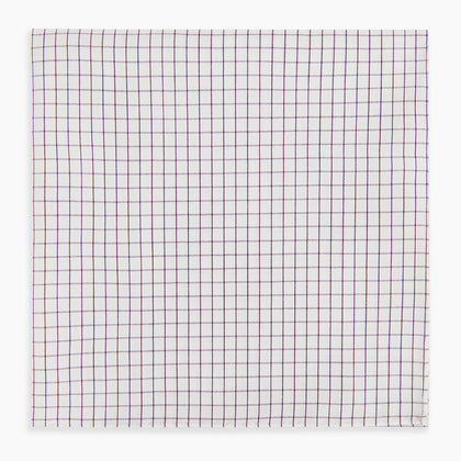 Hand Rolled Purple Graph Check Handkerchief Image 3