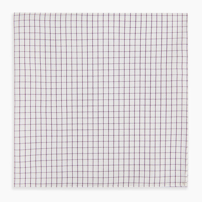 Hand Rolled Purple Graph Check Handkerchief Image 3