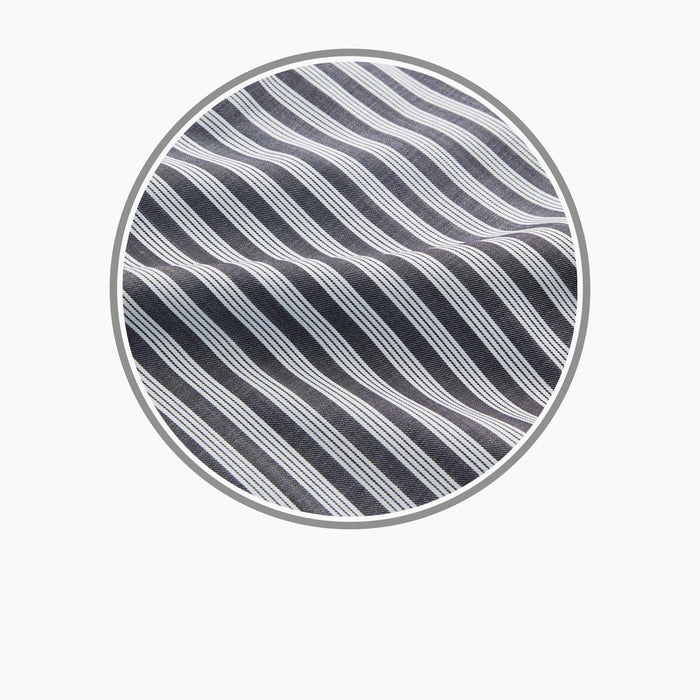 Navy Multi Stripe Wool Fabric Image 2