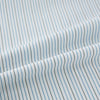 View 6 of product The Navy and Brown Pinstripe Mayfair Shirt by Turnbull & Asser, crafted from Italian cotton with long sleeves, a collar, and buttoned cuffs, is displayed on a plain white background.