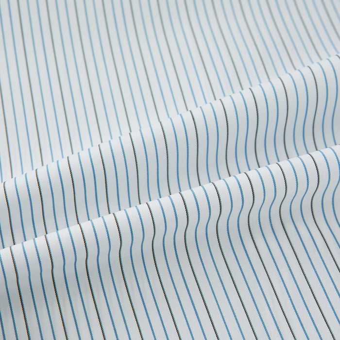 Navy and Brown Pinstripe Mayfair Shirt Image 5