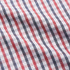 View 3 of product The Turnbull & Asser Navy and Red Check Cotton Regular Fit Mayfair Shirt features a classic T&A collar and long sleeves, shown laid flat on a white background.