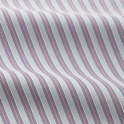 Red and Blue Multi Stripe Cotton Sussex Nightshirt Image 1