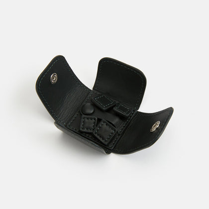 Forest Green Leather Cufflinks Image 1