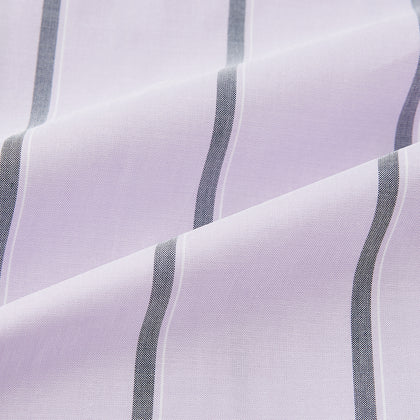 Lilac Track Stripe Shirt with Contrast T&A Collar and Cuffs Image 5