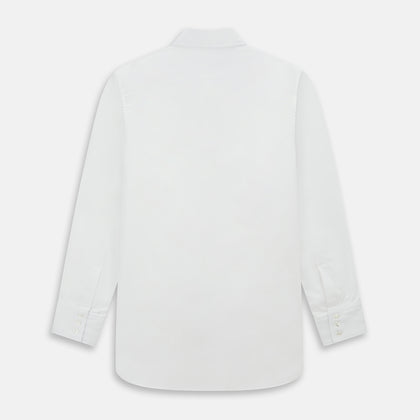 WHITE ROYAL OXFORD COTTON WINDSOR SHIRT WITH TURNBULL OPEN COLLAR AND 3-BUTTON CUFFS Image 2