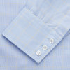 View 3 of product The Yellow and Blue Prince of Wales Check Belgravia Shirt by Turnbull & Asser features a classic collar, white buttons, long sleeves, and a checked pattern, displayed laid flat on a white background.