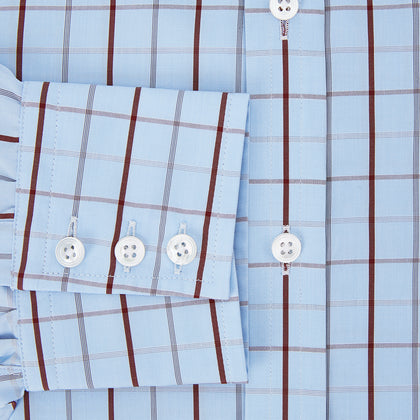 Burgundy Multi Combination Check Mayfair Shirt Image 3
