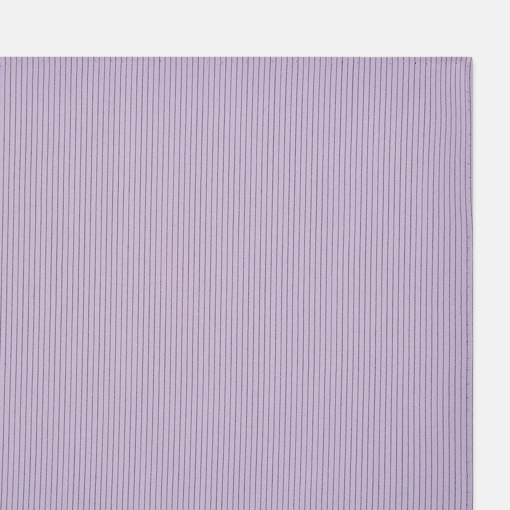 The Turnbull & Asser Lilac Pinstripe Hand-Rolled Handkerchief is a neatly folded, square, lavender piece with a subtle ribbed texture and hand-rolled edges, displayed flat on a white background.