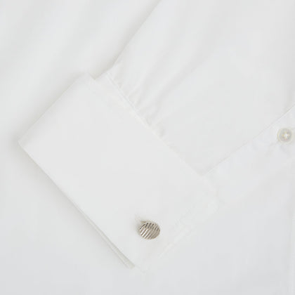 Silver Striped Circle Cufflinks Image 2