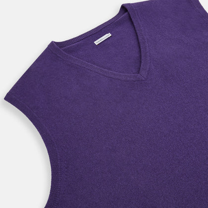 Purple Cashmere V-Neck Vest Image 1