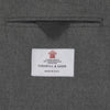 View 5 of product The Turnbull & Asser Grey Merino Wool Jacket is single-breasted with a notched lapel, two front patch pockets, and a single button closure, fashioned from fine Super Merino Wool. Shown here against a plain white background.