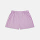 Turnbull & Asser Lilac End-On-End Cotton Boxer Shorts, featuring an elastic waistband and a relaxed, comfortable fit in solid light purple, are displayed against a plain white background. No visible patterns or extra details.
