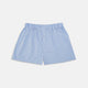Turnbull & Asser Light Blue Gingham Cotton Boxer Shorts for men feature an elastic waistband and are displayed on a plain white background. Perfect everyday underwear for comfort.