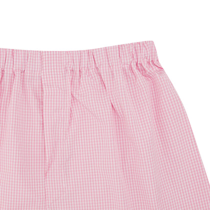 Pink Gingham Cotton Boxer Shorts Image 1