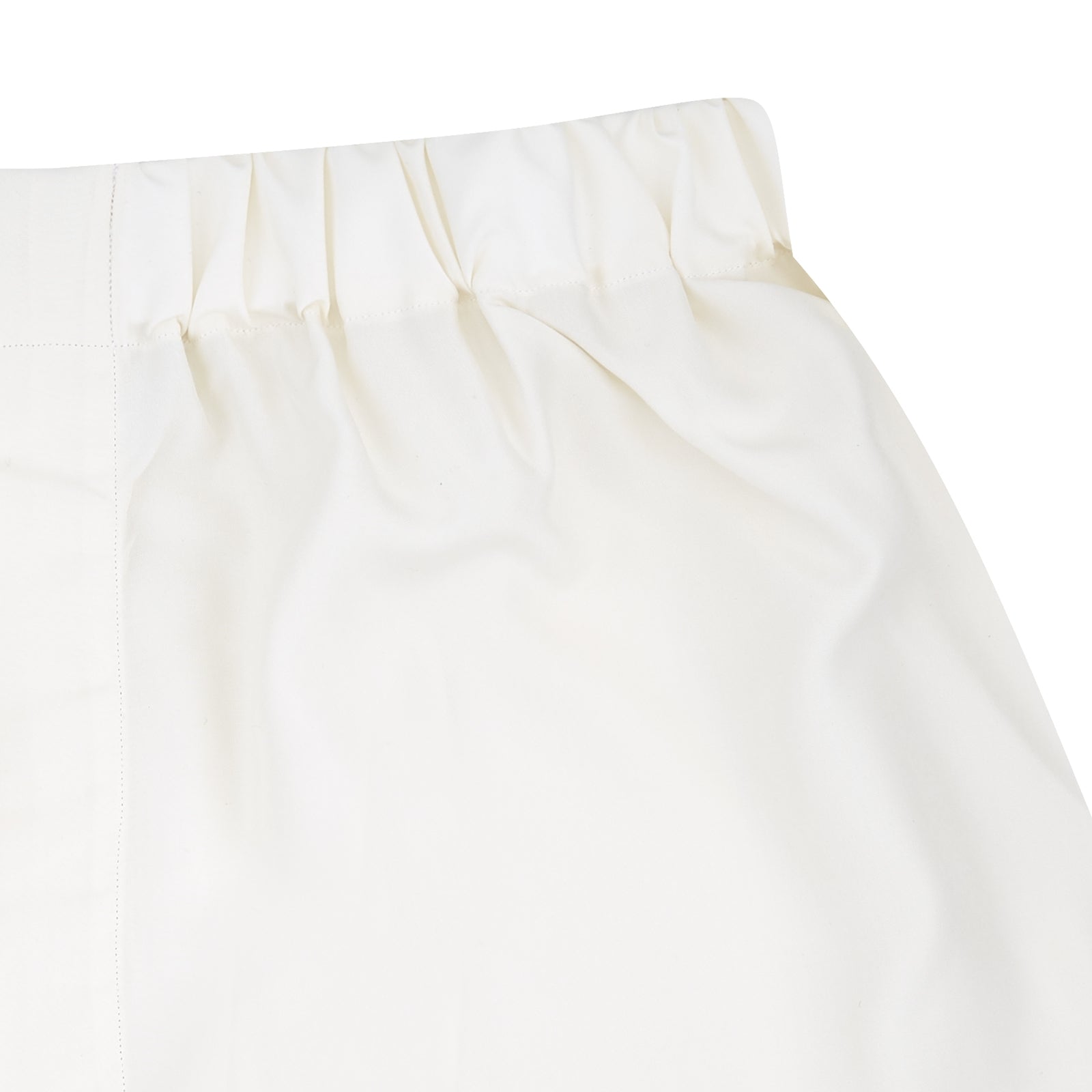 View 2 of product Turnbull & Asser Cream Silk Boxer Shorts feature an elastic waistband and a minimalist design, offering comfort and timeless style in premium silk, beautifully displayed flat on a light gray background.