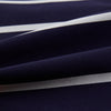 View 4 of product The Turnbull & Asser Silver Stripe and Navy Silk Cravat features two horizontal white stripes on navy silk, offering a sophisticated British-inspired design—ideal as a unique wedding accessory.