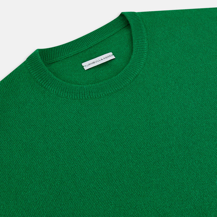 Grass Green Cashmere Round Neck Jumper Image 1