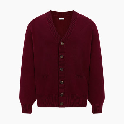 Burgundy Cashmere Cardigan Image 4