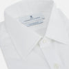 View 2 of product The Turnbull & Asser White Sea Island Quality Cotton Shirt features a T&A collar and 3-button cuffs, crafted from luxurious cotton and displayed on a white background.