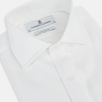 Tailored Fit White Marcella Front Shirt with Kent Collar and Double Cuffs Image 1