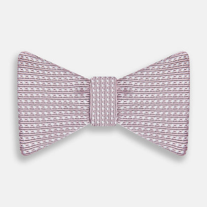 Pale Pink and White Square Silk Bow Tie