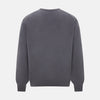 View 3 of product The Grey V-Neck Cashmere Jumper by Turnbull & Asser features long sleeves, ribbed cuffs and hem, in dark gray cashmere, shown against a white background.