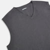 View 2 of product The Turnbull & Asser Slate Grey V-neck Cashmere Vest, shown against a white background, is a sophisticated sleeveless jumper ideal for refined ensembles.