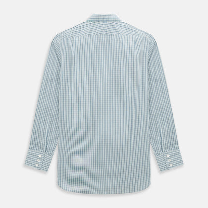 Light Petrol Micro Tattersall Check Mayfair Shirt Image 2