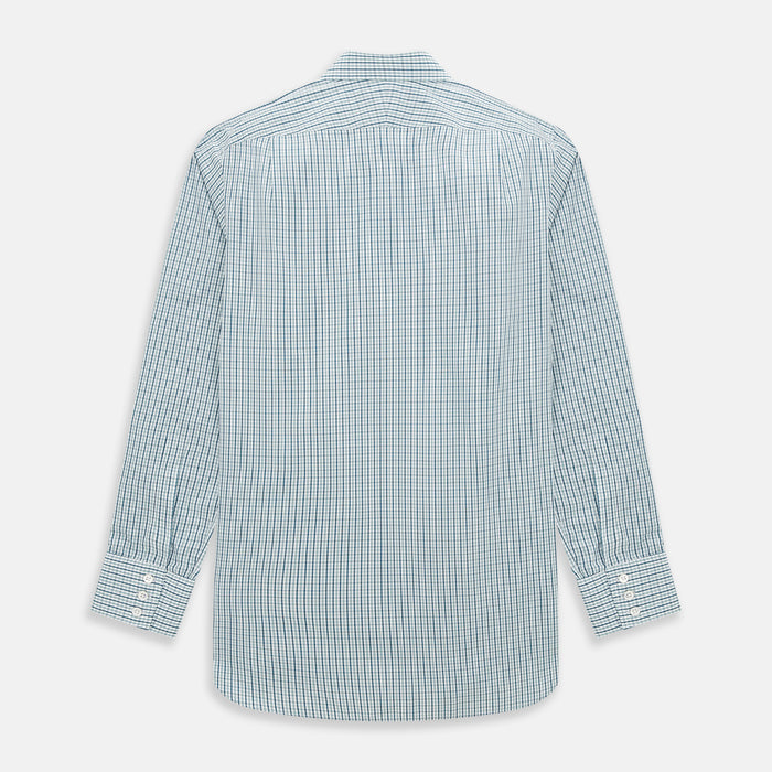 Light Petrol Micro Tattersall Check Mayfair Shirt Image 2