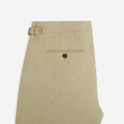 Taupe Linen Henry Trousers Image 4