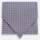A light gray pocket square with small black polka dots pairs perfectly with the Turnbull & Asser Navy and Light Blue Micro Dot Silk Cravat for a refined, polished formal look.