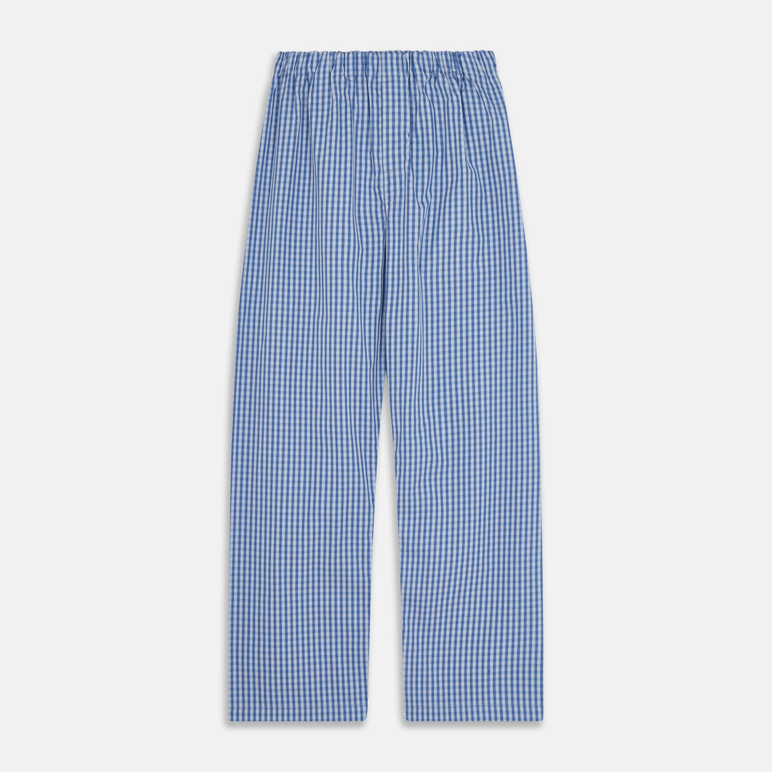 View 1 of product The Navy Check Cotton Hastings Pyjama Trousers from Turnbull & Asser feature an elasticated drawstring waist for comfort.