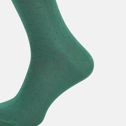 Forest Green/Navy Dot Mid-Length Socks Image 3