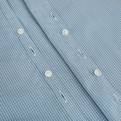 BLUE AND BROWN MICRO SHADOW CHECK WESTMINSTER SHIRT Image 6