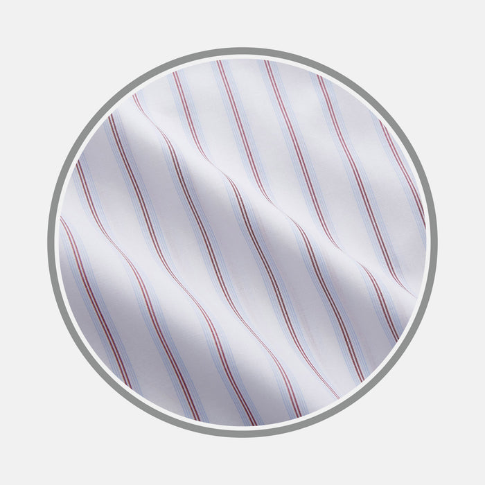 Red and Blue Multi Stripe Cotton Fabric