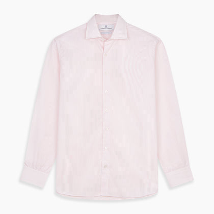 White and Pink Wide Stripe Belgravia Shirt Image 5
