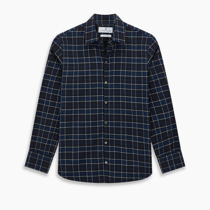 Navy and White Check Windsor Shirt Image 8