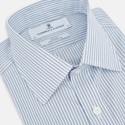 Sky Blue Shadow Pinstripe Mayfair Shirt Image 1