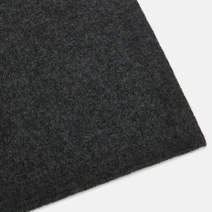 Plain Graphite Cashmere Knitted Scarf Image 1