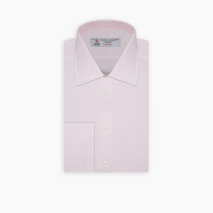 Pink Herringbone Superfine Cotton Shirt with T&A Collar and Double Cuffs Image 6