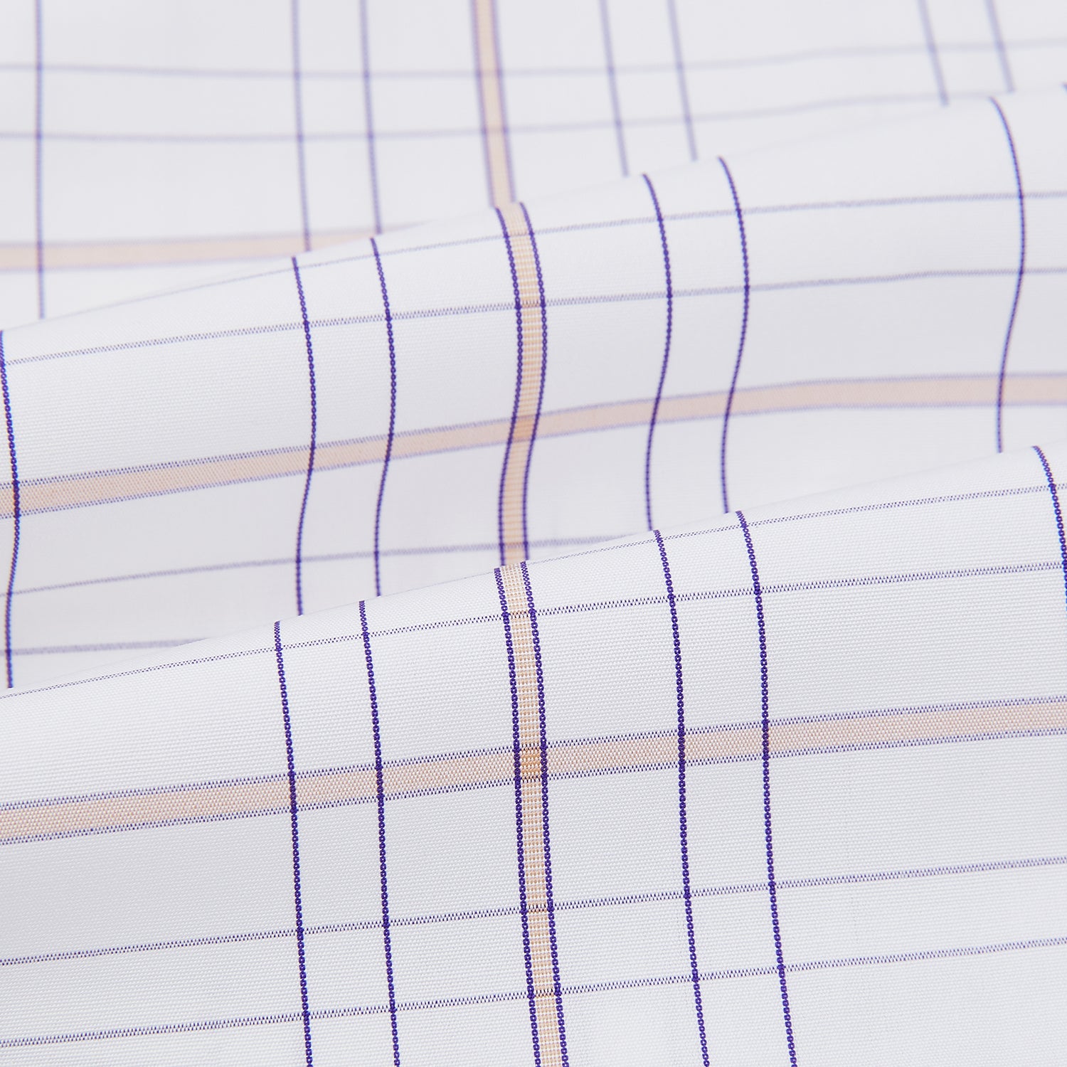 View 6 of product The Turnbull & Asser Purple Multi Plaid Check Shirt features a spread collar, double cuffs, and a fitted silhouette. Its bold plaid pattern and contrast collar add a modern touch to classic British style. Displayed on a plain white background.